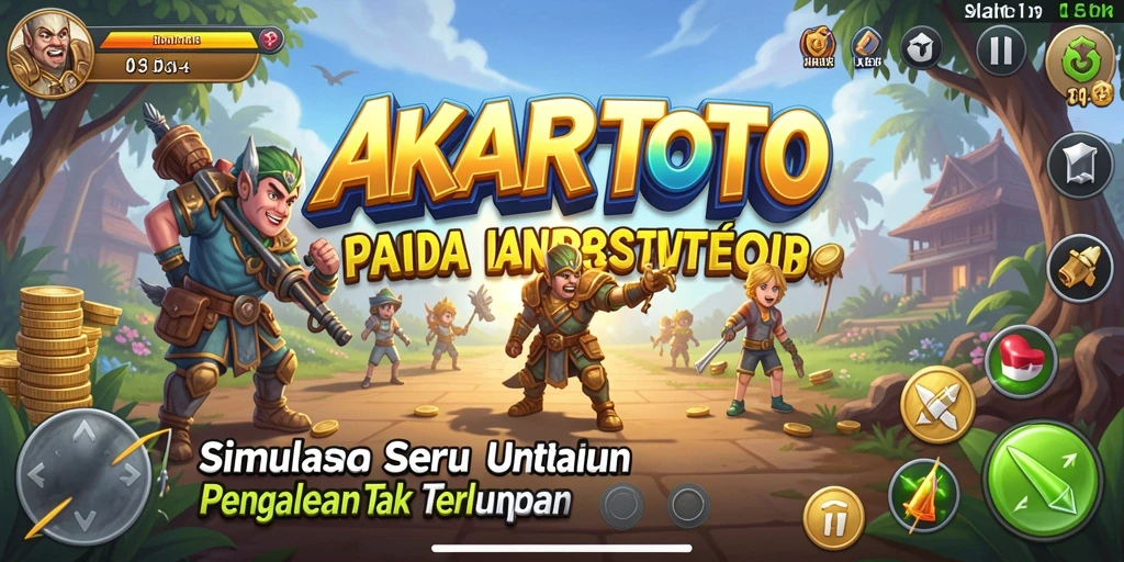 Screenshot menunjukkan gameplay seru AKARTOTO dengan interaksi pemain yang dinamis.