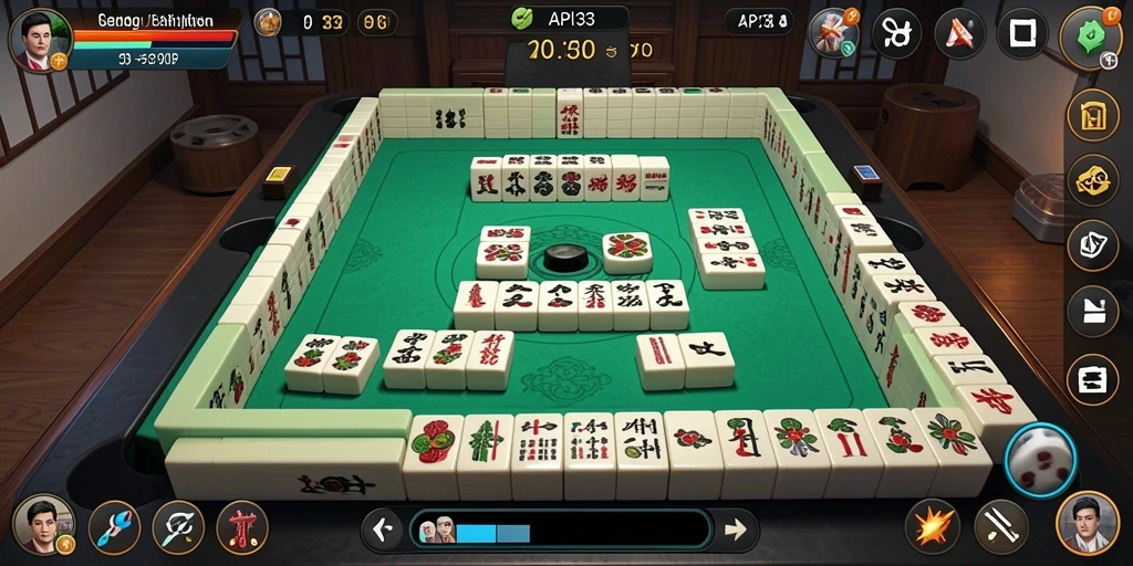 Tampilan gameplay seru dalam game Mahjong API33.