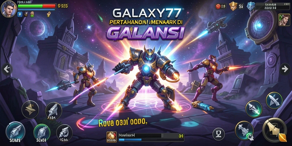 Tampilan gameplay menegangkan dalam GALAXY77 Tower Defense.