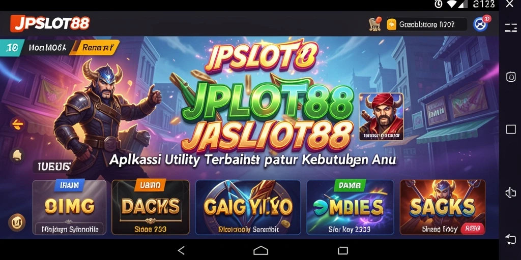 Tampilan utama aplikasi JPSLOT88 yang berfungsi sebagai Utility.