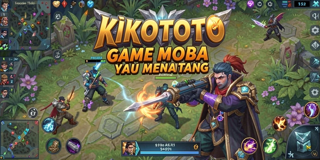 Tangkapan layar menampilkan aksi intens dalam gameplay MOBA KIKOTOTO.