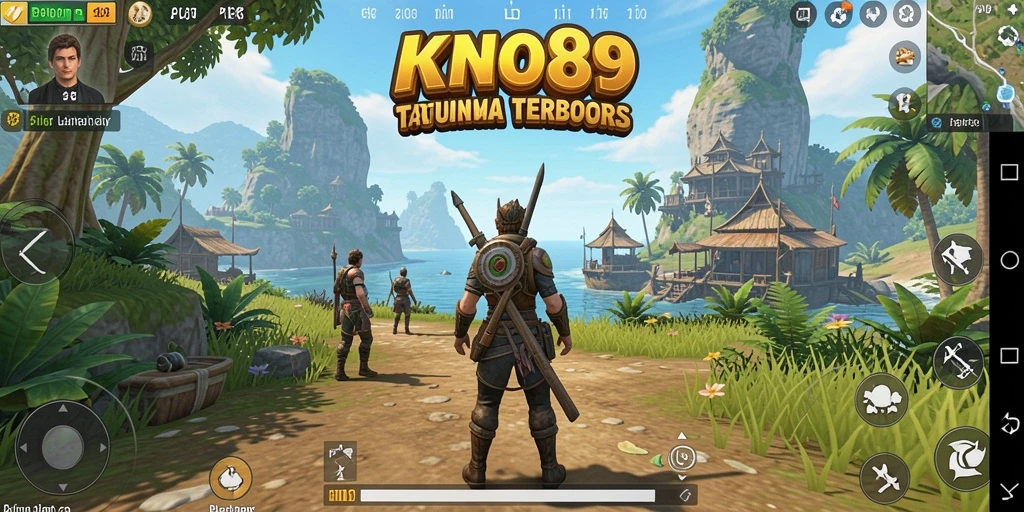 Screenshot gameplay KNO89 yang menunjukkan dunia terbuka yang luas dan detail.