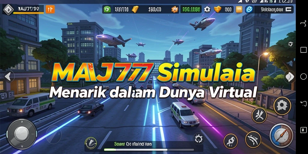 Screenshot gameplay MAJ777 menampilkan suasana dunia virtual yang dinamis.