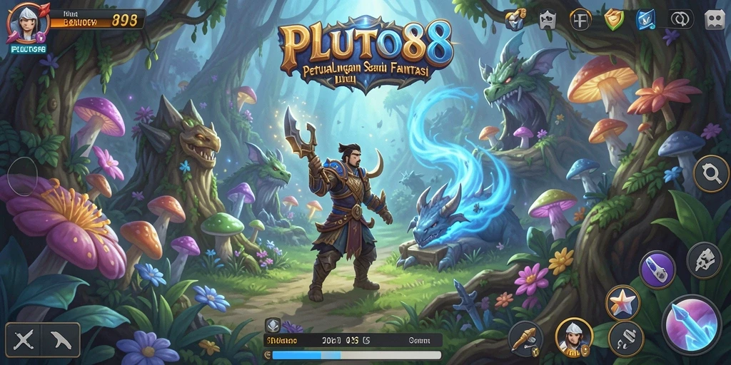 Tampilan gameplay <strong>PLUTO88</strong> dengan karakter beraksi di dunia penuh petualangan.