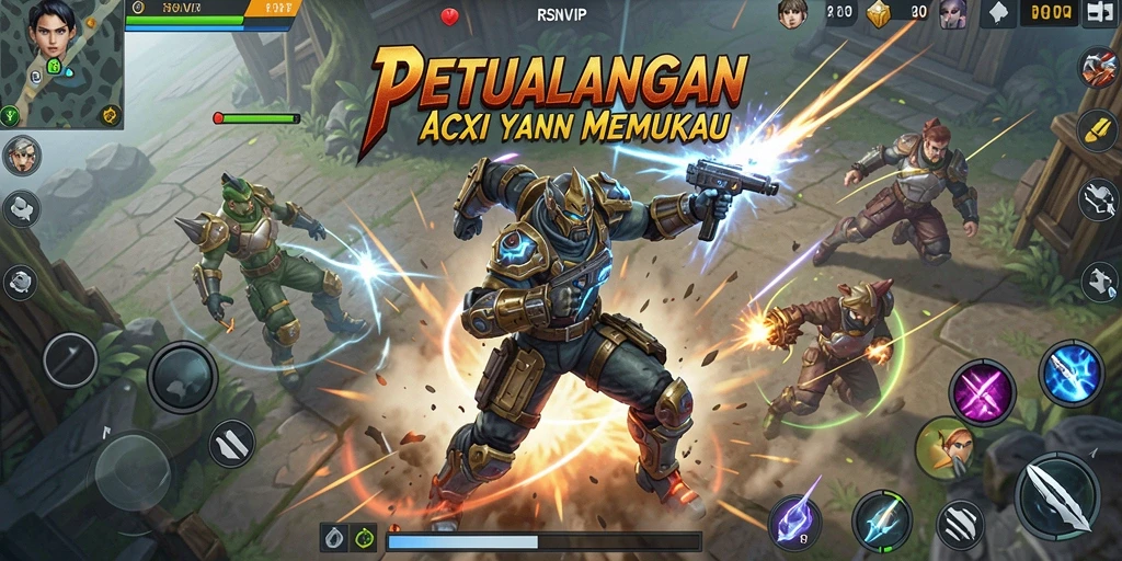 Tangkapan layar RSNVIP menampilkan aksi mendebarkan saat bertarung melawan musuh.