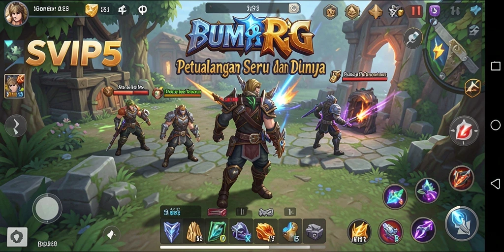 Screenshot SVIP5 menampilkan aksi pertarungan seru di dunia RPG.