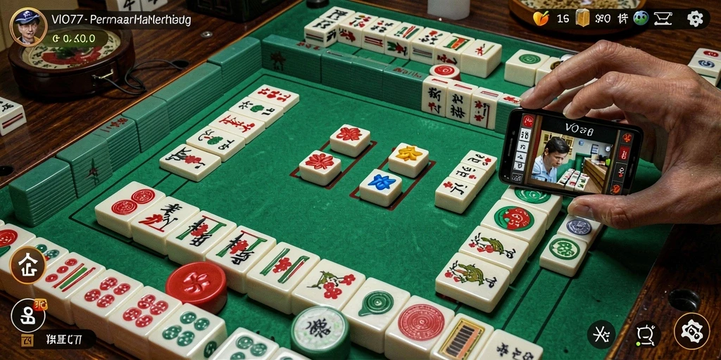 Screenshot gameplay VIO77 menampilkan kebisingan strategi Mahjong yang memikat.