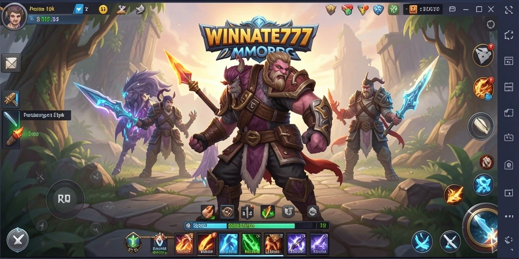 Tampilan screenshot gameplay <strong>WINRATE777</strong> yang menampilkan petualangan di dunia MMORPG.